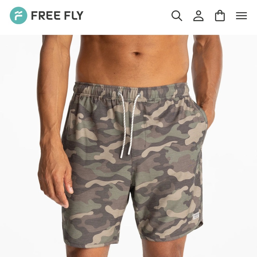 Men's Free Fly Reverb Camo Shorts Size Large